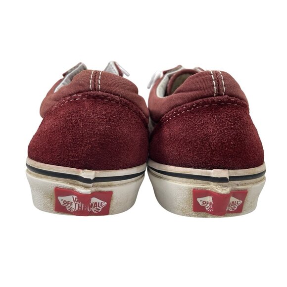 Vans Old Skool Skater Shoes Womens 8.5 Maroon Red Suede Canvas Low Top Sneaker - Picture 8 of 11
